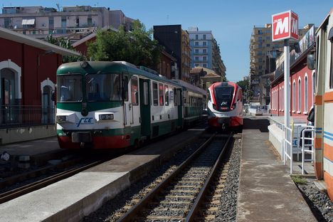 The, now closed, Catania Borgo station, the Metro will advance to Paterno over Circumetnea's current  track bed