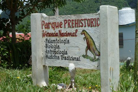 The roadside sign announcing the park.