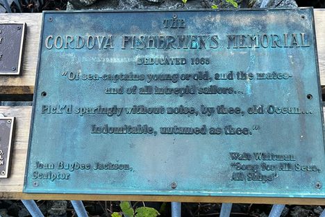 The memorial dedication plaque