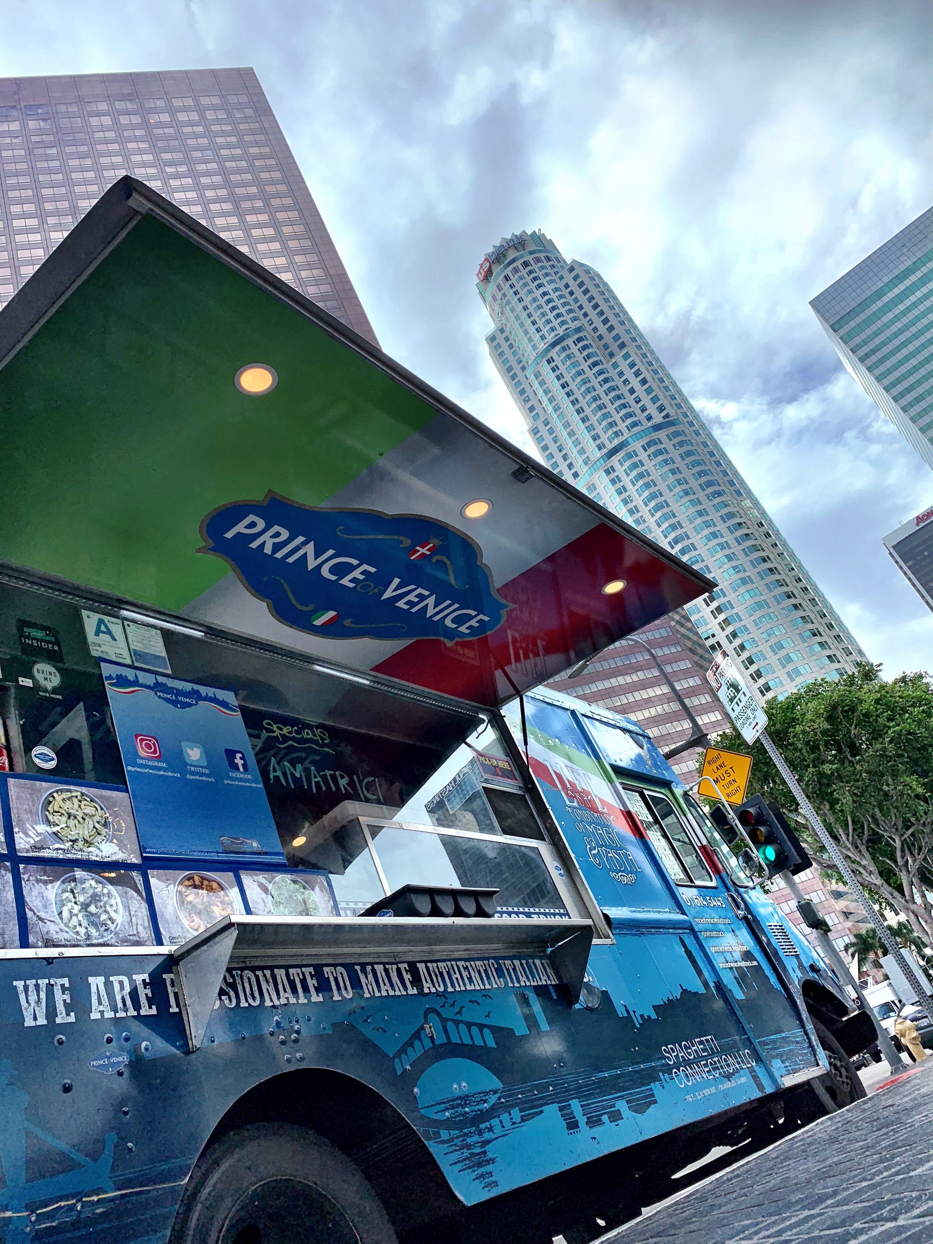 Prince of Venice sells restaurant-quality pasta from a truck on the streets of Los Angeles.