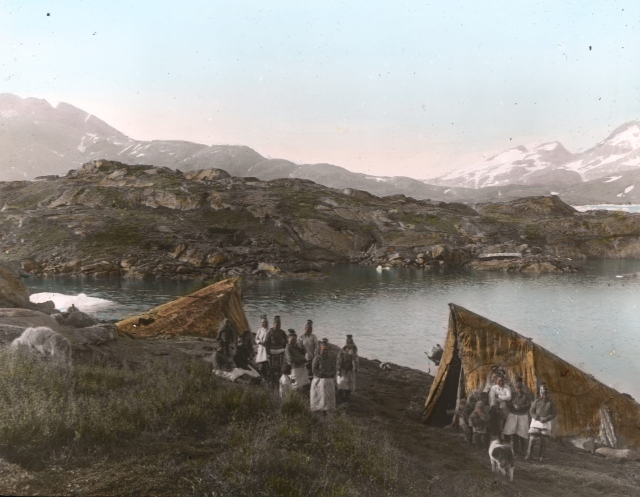 Summer tents at Ammassalik, East Greenland, 1904. 