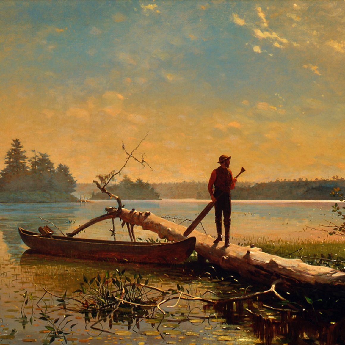 Winslow Homer, An Adirondack Lake, 1870. Oil on canvas. Henry Art Gallery, University of Washington, Seattle, Horace C. Henry Collection, 26.71.