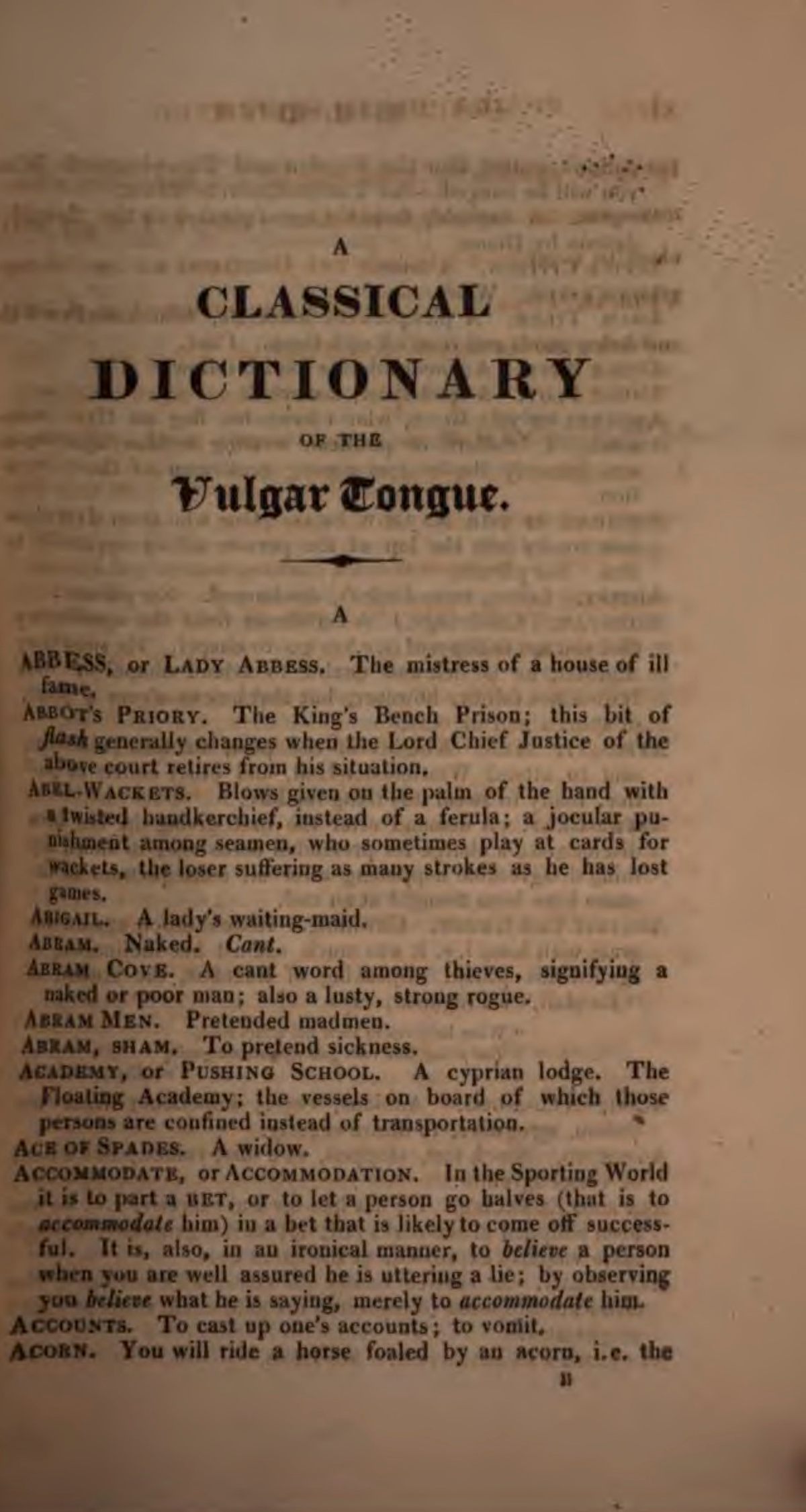 Grose's dictionary is "one of the more important slang books ever published,” says lexicographer Jesse Sheidlower.