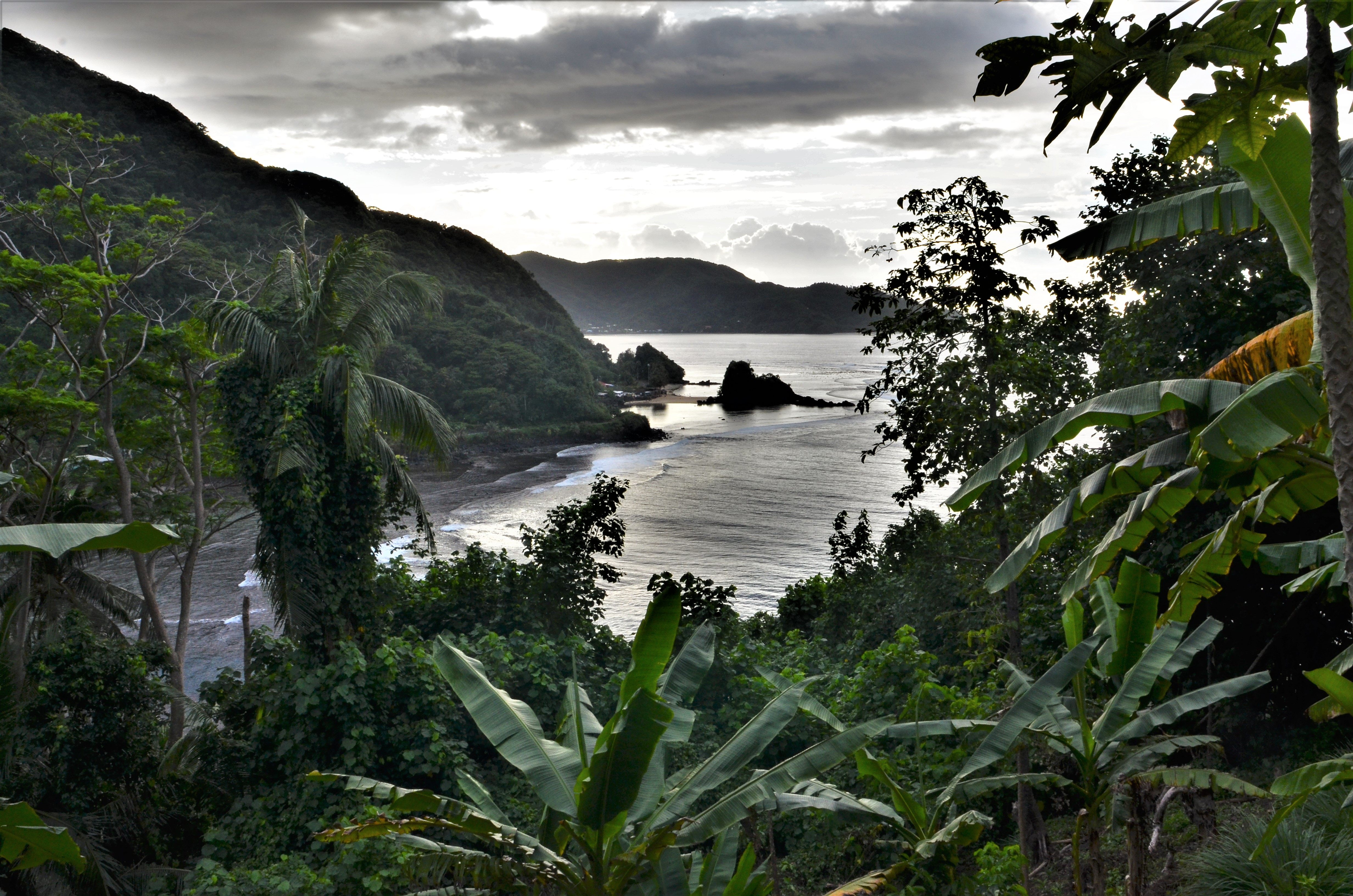 A view of one of Candyman's plantations, looking down on Alega Bay.