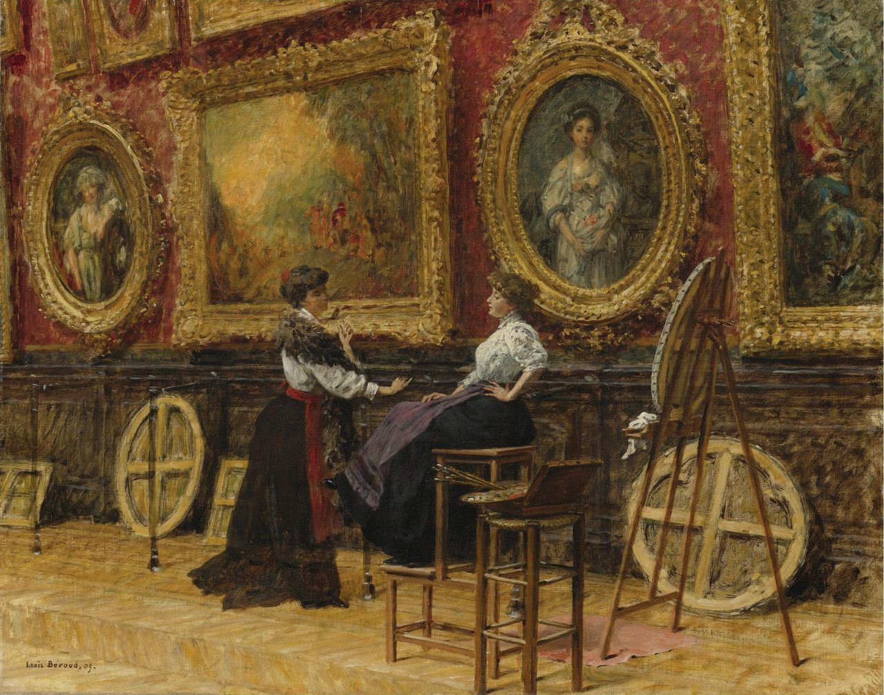 Painting by Louis Béroud depicting copyists in the Louvre. 