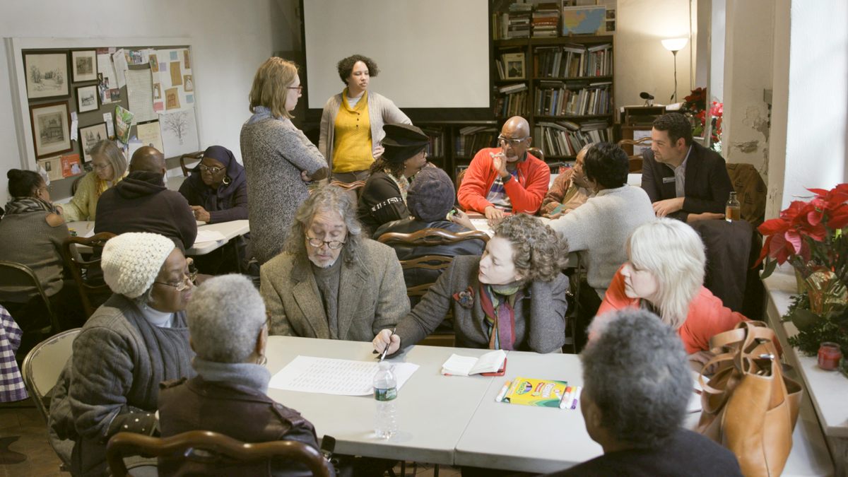 A community meeting where residents shared feedback on early plans for a Dinah monument.
