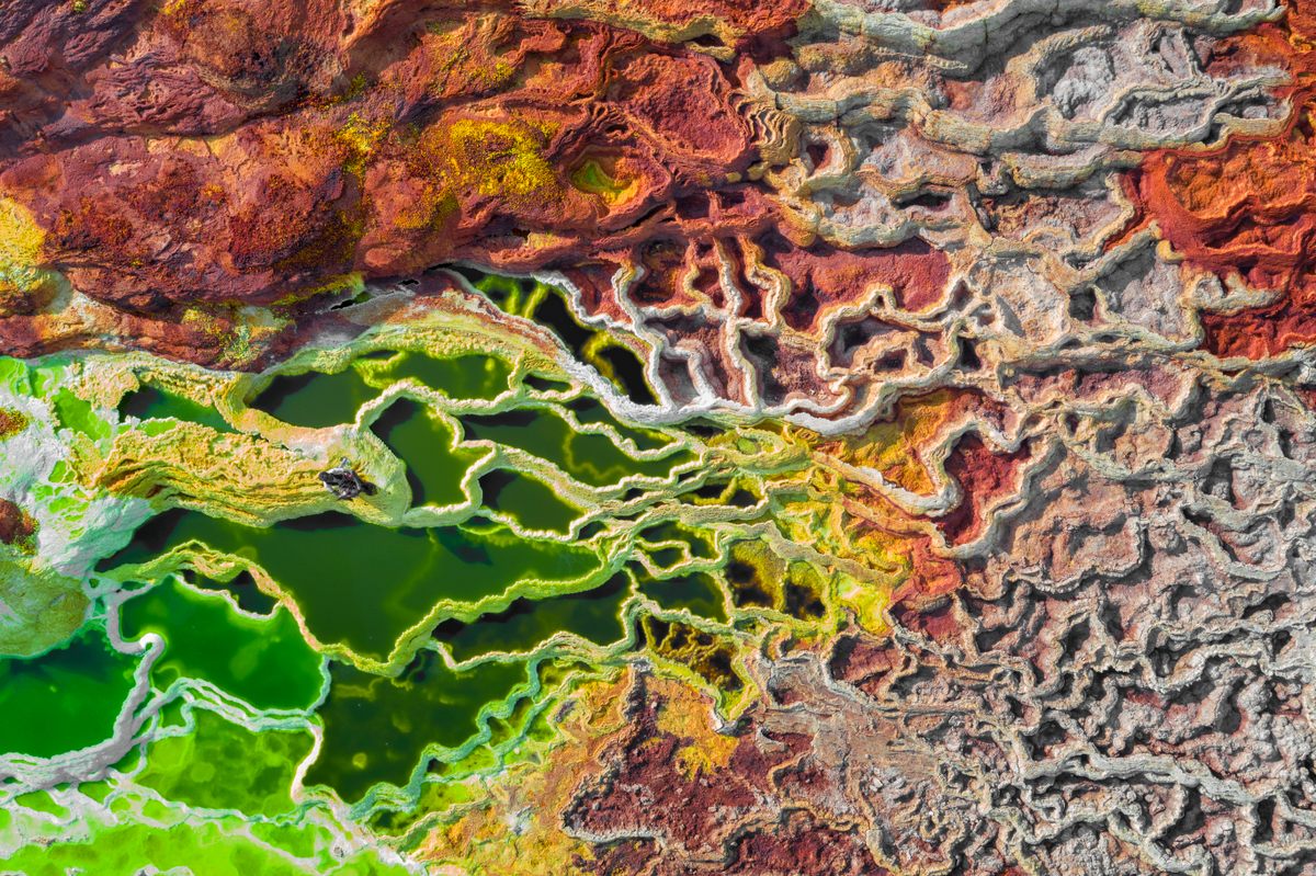 Dallol is kaleidoscopic when seen from above.