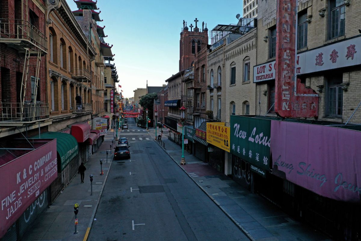 The deserted streets of San Francisco's Chinatown on April 1.