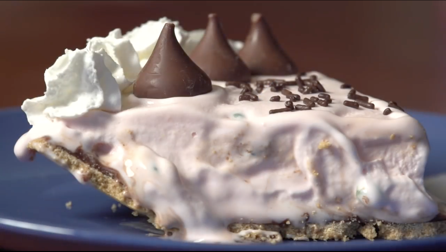 Peppermint Stick Pie is easier to make than Wellesley Fudge Cake.