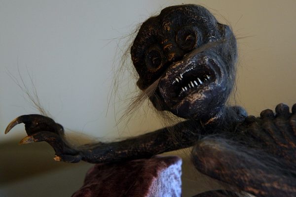 Close-up of the face of the Feejee Mermaid