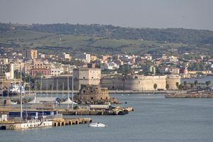 The fort cuts an imposing figure from the sea. 