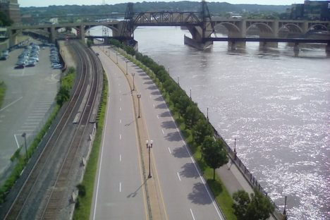 Bridge in the up position