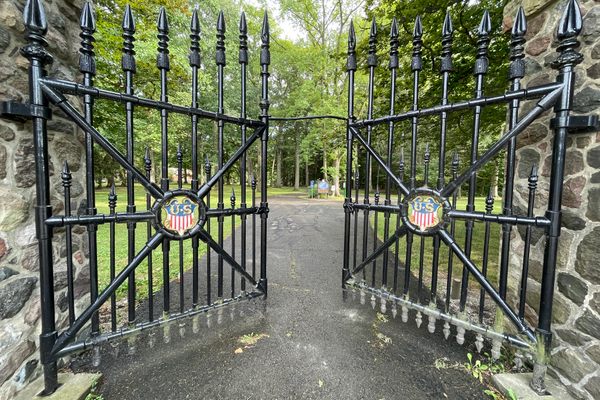 This is one of five sets of gates at Spiegel Grove.