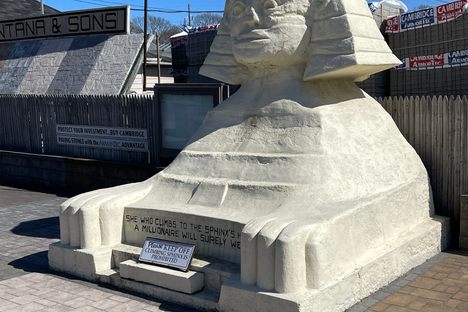 The cement sphinx.