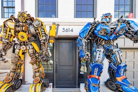 This seems like a perfectly reasonable way to decorate a home in a fancy neighborhood. Maybe? 