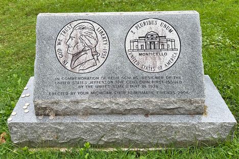 Visitors sometimes leave coins in tribute to Schlag.