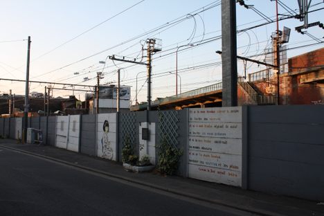 Murals opposite the park