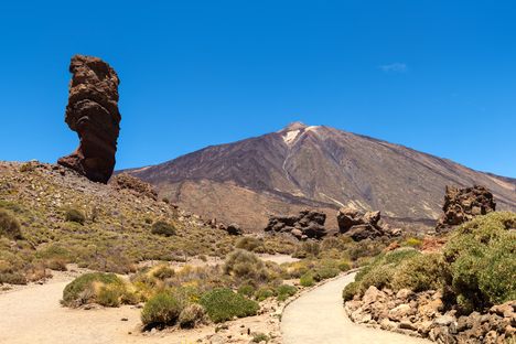 Roque Cinchado and Teide. 