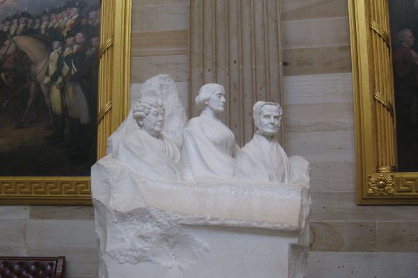 The sculpture at the U.S. Capitol Building rotunda.