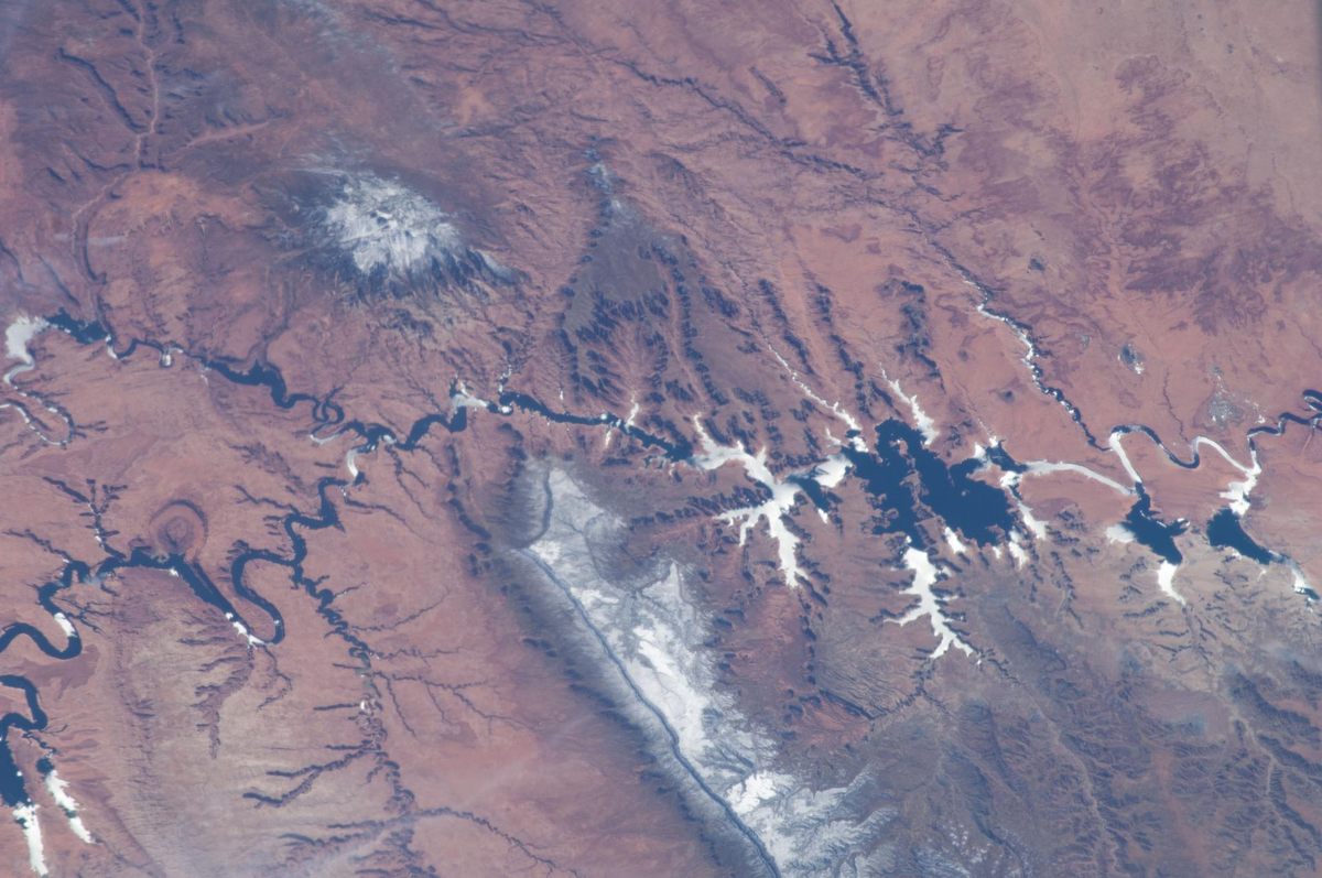 The Colorado Plateau, which spans northern Arizona, southern Utah, northwestern New Mexico, and southwestern Colorado, from the Expedition 34, 2013.