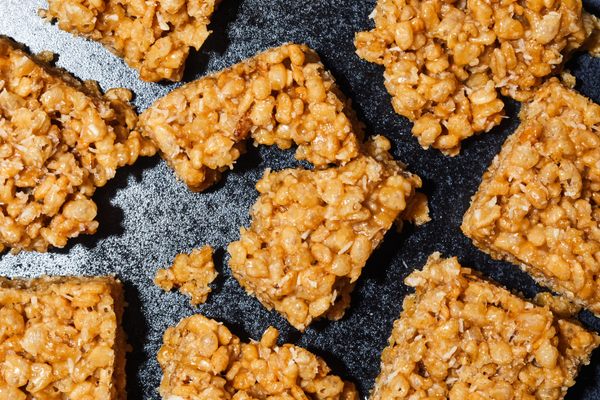 Coconut tahini rice crispy treats.