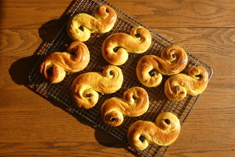 The yellow buns are bright as the morning sun.