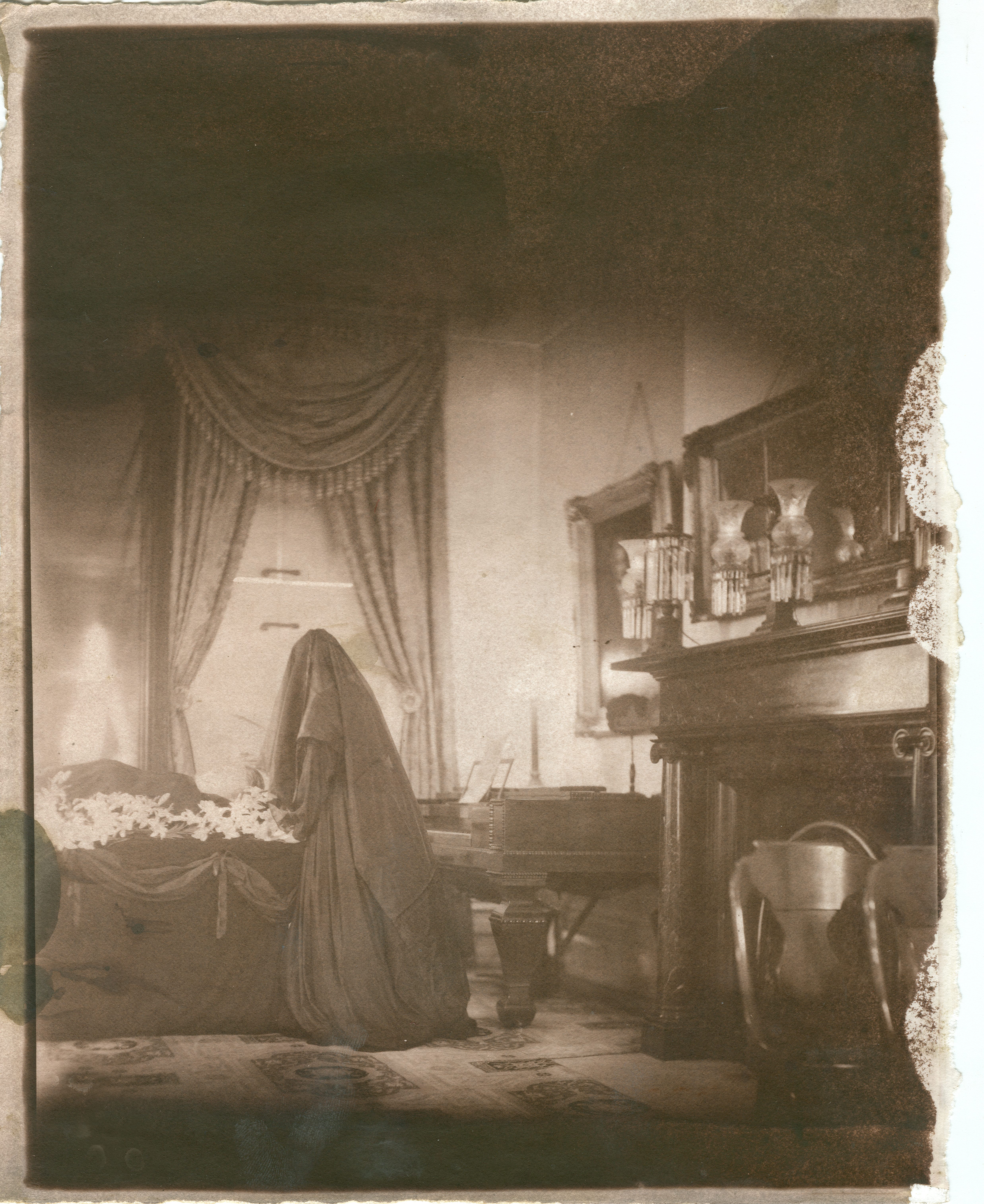 Each fall, the parlor in the Merchant’s House Museum is outfitted for a Victorian funeral. Contemporary photographer Hal Hirshorn captured the festivities using a technique designed to emulate old pictures.