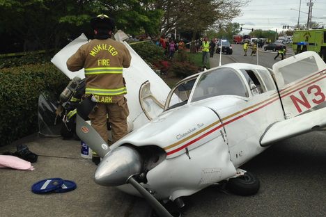 The downed plane. 