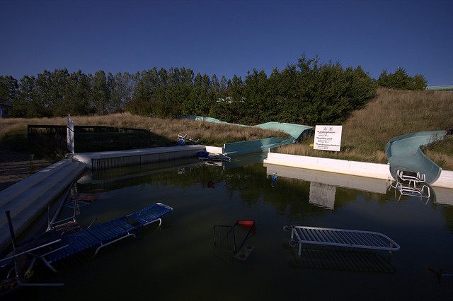 Abandoned water slide