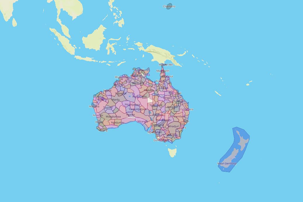 The map includes countries in Australasia.