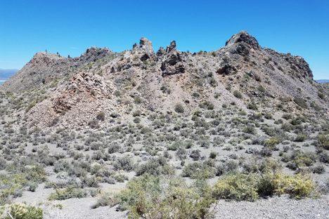 The dome as seen from where the trail tops out on the tephra ring.