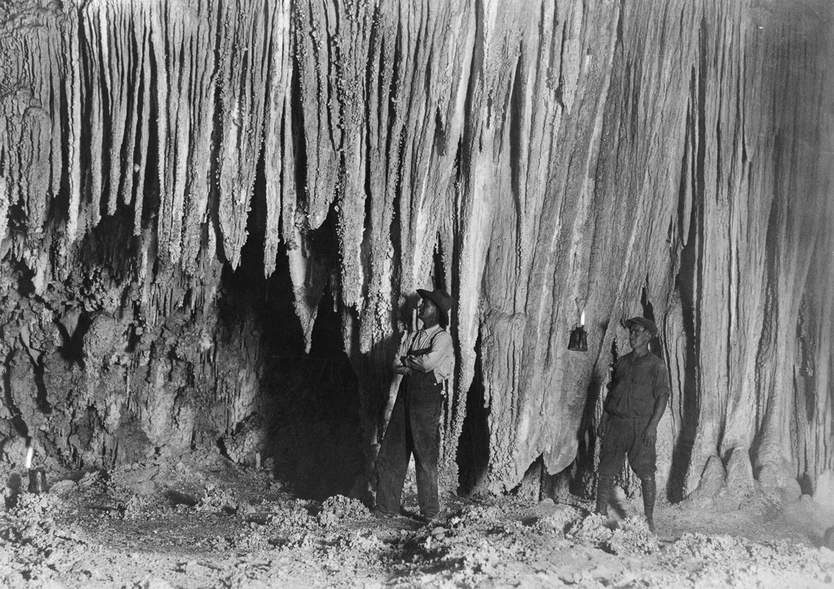 Bat Cave, City of Gods, in what is now Carlsbad Caverns National Park in New Mexico, photographer unknown, 1924.