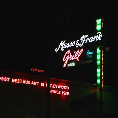 Musso & Frank Grill, "Oldest Restaurant in Hollywood Since 1919."
