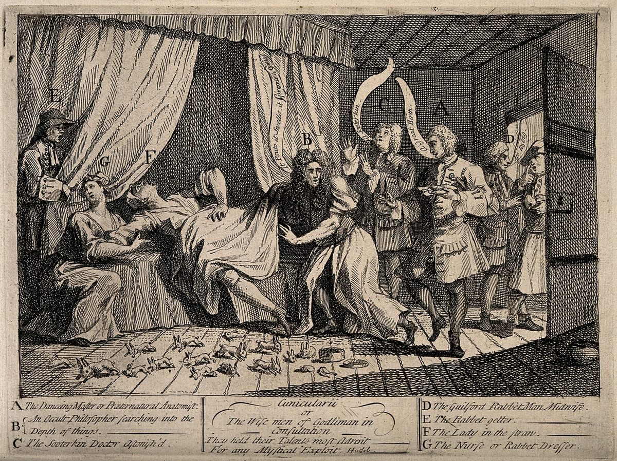 In the 1700s, Mary Toft claimed that she had given birth to rabbits.
