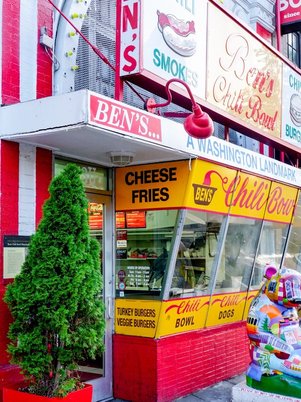 With Bill Cosby long gone, Kamala Harris is now in residence at Ben's Chili Bowl, Washington, DC USA