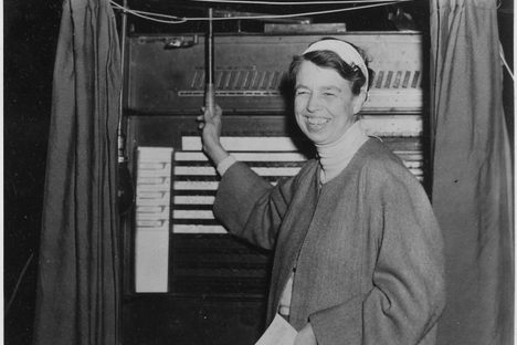Eleanor Roosevelt voting in 1936.