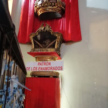 The relics include a skull and other bones.