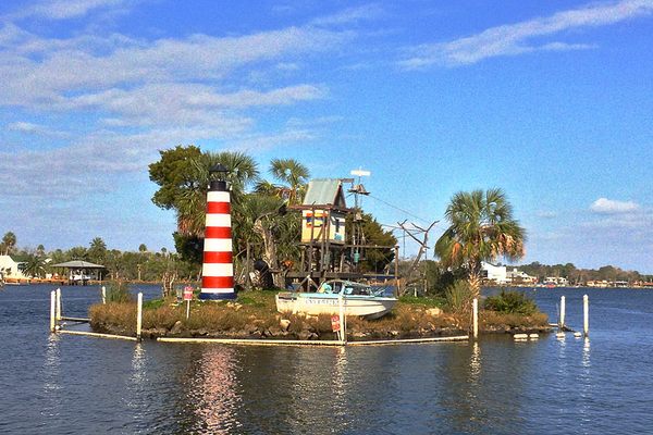 View of the Soutwest side of Monkey Island on Homosassa River.