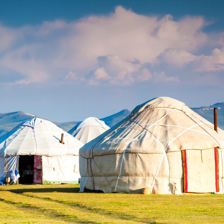 A yurt camp in the Tian Shin mountains