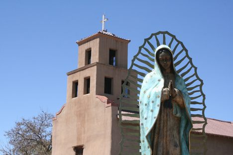 Just one example of the Virgin of Guadalupe. This one happens to be located in Sante Fe, New Mexico.  