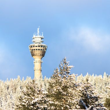 The tower on a sunny winter day.