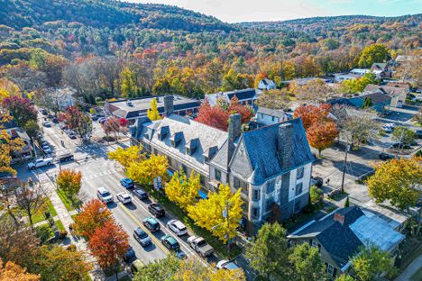 This 1880s Gothic Revival building sits on the corner of Broad and Harford Streets in Milford, PA