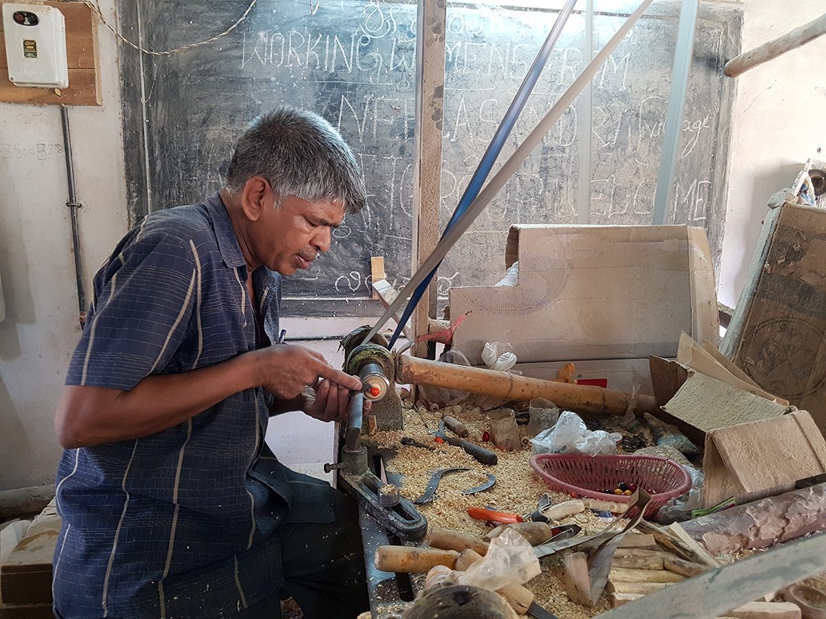 Most of the craftsmen working on Channapatna toys are experienced and have been in the trade for more than two decades.