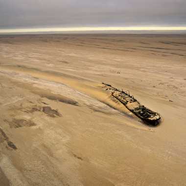 The Eduard Bohlen, buried within a sea of sand.