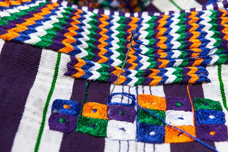 The typical style of huipil embroidery from San Juan La Laguna.
