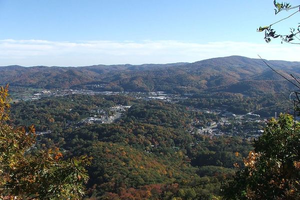 An aerial view of Boone and Junaluska from nearby Howard’s Knob