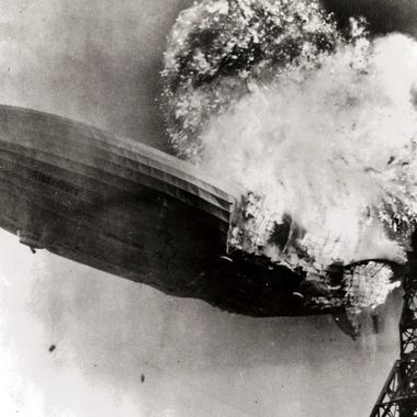 The iconic image of the Hindenburg in flames
