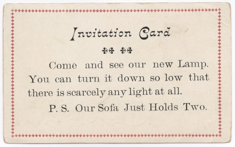 "Escort" cards were sold in collections of 10 for about a dollar, and might be tucked into the hand of a possible lover.