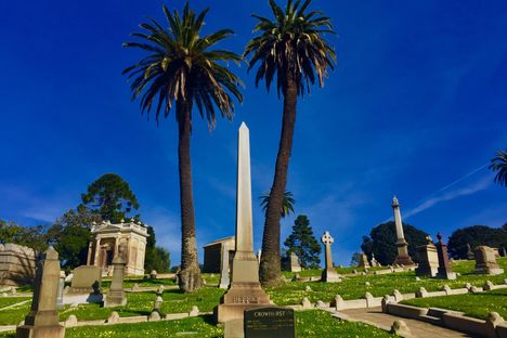 Clara Loeper's remains were buried at—and stolen from—Mountain View Cemetery in Oakland, California.