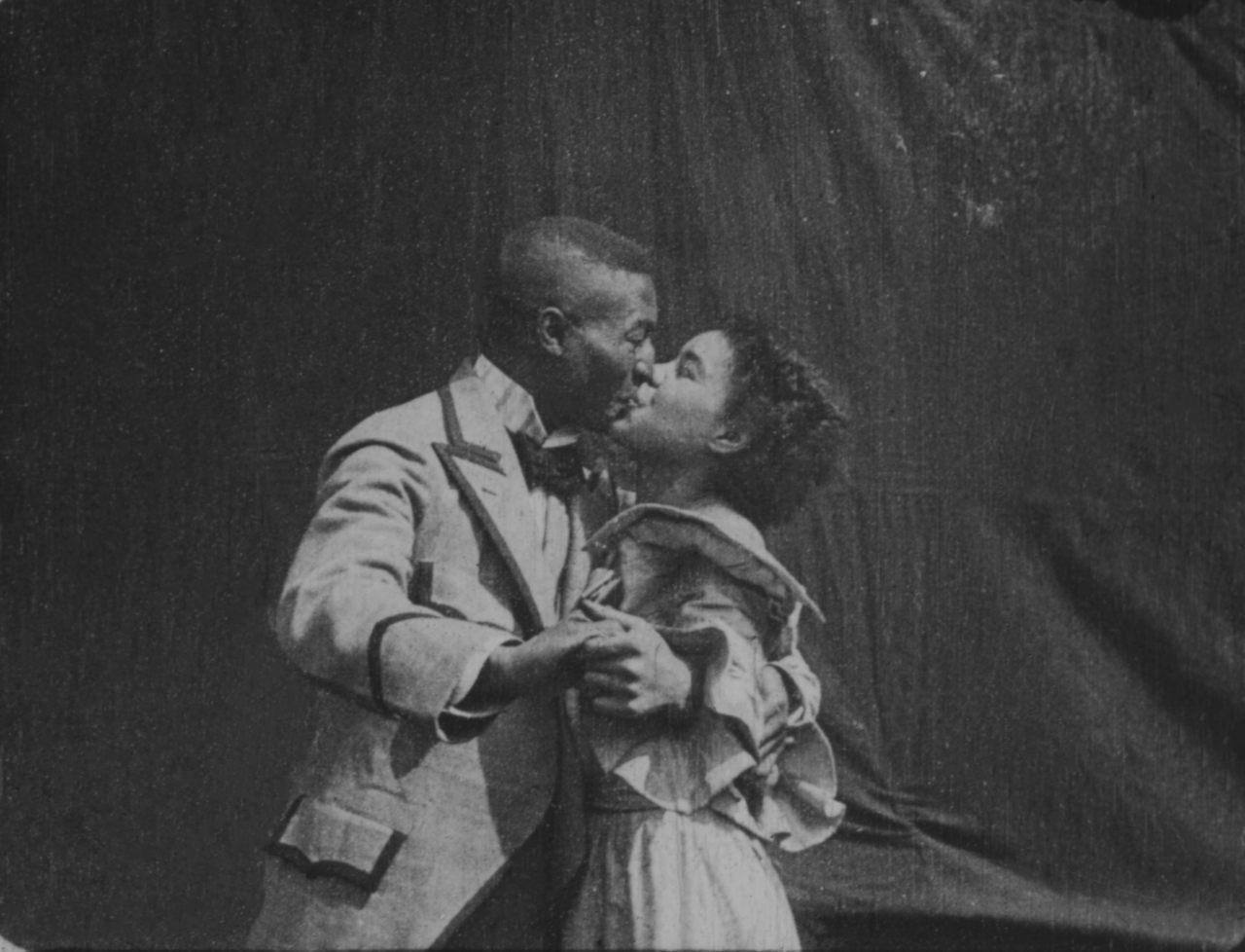William Selig's 1898 short film <em>Something Good-Negro Kiss</em> is considered one of the earliest black films depicting black intimacy on screen.